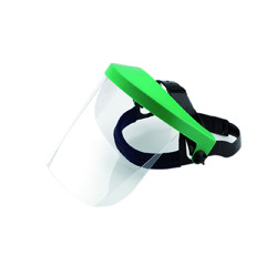 Víztiszta látómező és homlokvédős arcvédő keret, zöld