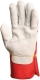 148-as rakodókesztyű marhahasíték tenyérbéléssel Vastag marhahasíték tenyérbéléssel, piros vászon kézháttal (a 155-ös női változata)
