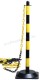 Tartóoszlop lánchoz, 90 cm magas, vízzel tölthető talppal sárga-fekete