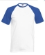 Baseball T póló, 160g, White Royal, fehér-királykék