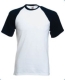 Baseball T póló, 160g, White Deep Navy, fehér-sötétkék