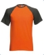 Baseball T póló, 160g, Orange Light Graphite,  narancs-világos szürke