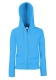 Lady-Fit Lightweight Hooded Sweat Jacket, 240g, Azure Blue -Azúr kék
