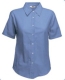 Lady-Fit Short Sleeve Oxford Shirt, 130g, Atlantic Blue – Atlanti kék