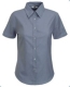 Lady-Fit Short Sleeve Oxford Shirt, 130g, Oxford Grey -Oxford szürke