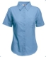 Lady-Fit Short Sleeve Poplin Shirt, 120g, Mid Blue-Középkék